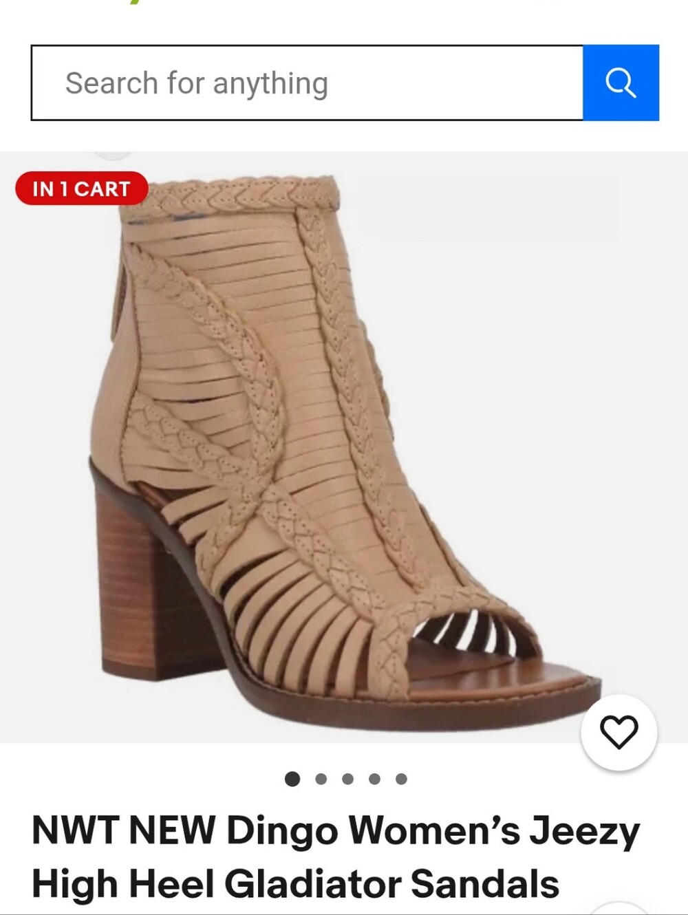 Dingo Taupe Braided Strappy Block Heel Sandals
